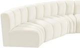 Arc Velvet 6pc. Sectional Cream from Meridian - Luna Furniture