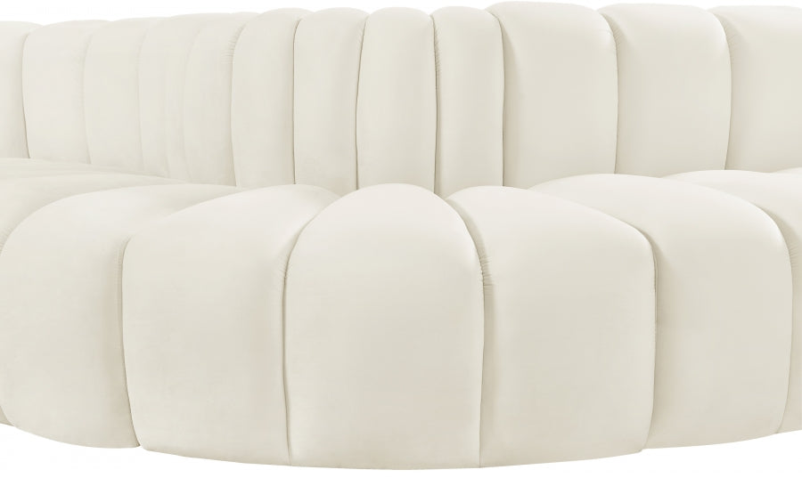 Arc Velvet 6pc. Sectional Cream from Meridian - Luna Furniture