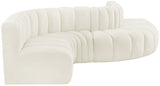 Arc Velvet 6pc. Sectional Cream from Meridian - Luna Furniture