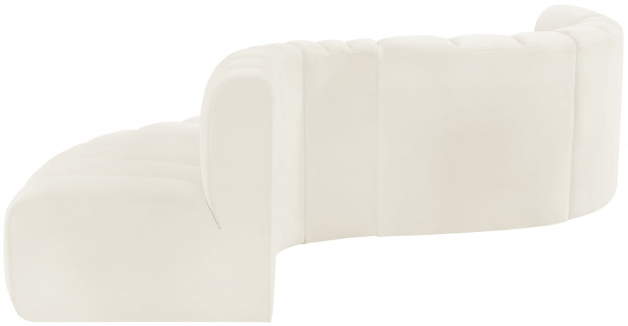 Arc Velvet 6pc. Sectional Cream from Meridian - Luna Furniture