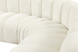 Arc Velvet 6pc. Sectional Cream from Meridian - Luna Furniture