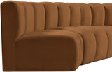 Arc Velvet 6pc. Sectional Saddle from Meridian - Luna Furniture