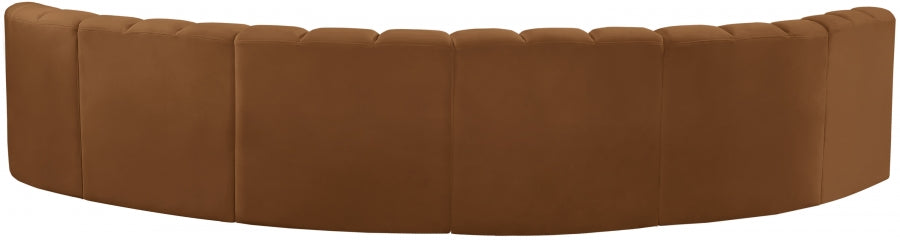 Arc Velvet 6pc. Sectional Saddle from Meridian - Luna Furniture