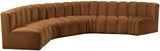 Arc Velvet 6pc. Sectional Saddle from Meridian - Luna Furniture