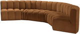 Arc Velvet 6pc. Sectional Saddle from Meridian - Luna Furniture