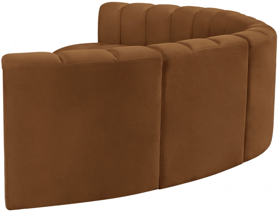 Arc Velvet 6pc. Sectional Saddle from Meridian - Luna Furniture