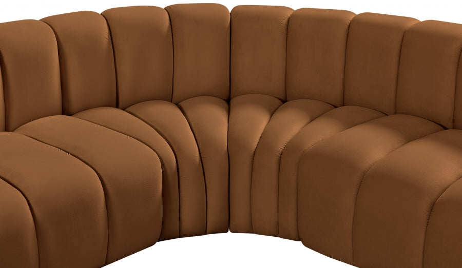 Arc Velvet 6pc. Sectional Saddle from Meridian - Luna Furniture