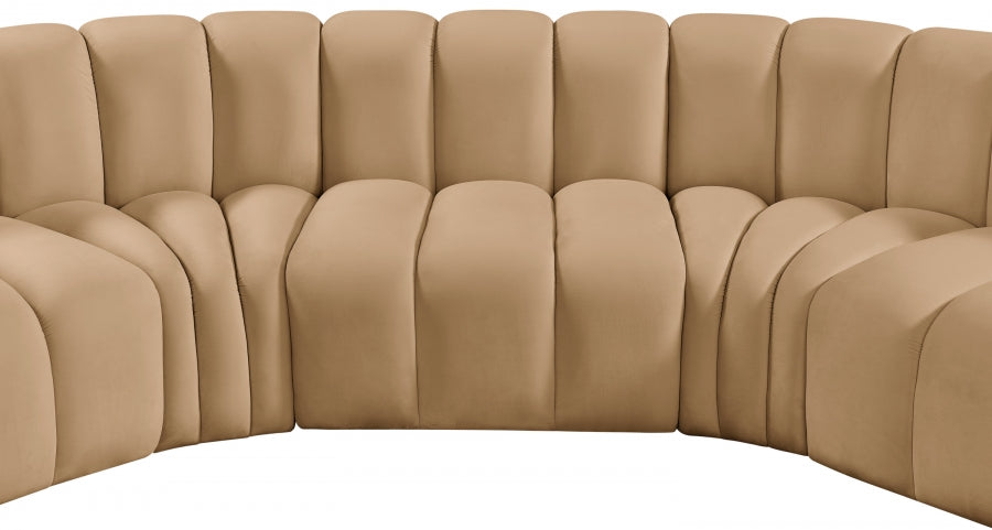 Arc Velvet 7pc. Sectional Camel from Meridian - Luna Furniture