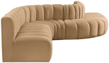 Arc Velvet 7pc. Sectional Camel from Meridian - Luna Furniture