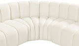 Arc Velvet 7pc. Sectional Cream from Meridian - Luna Furniture