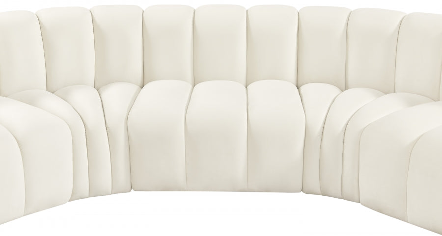 Arc Velvet 7pc. Sectional Cream from Meridian - Luna Furniture