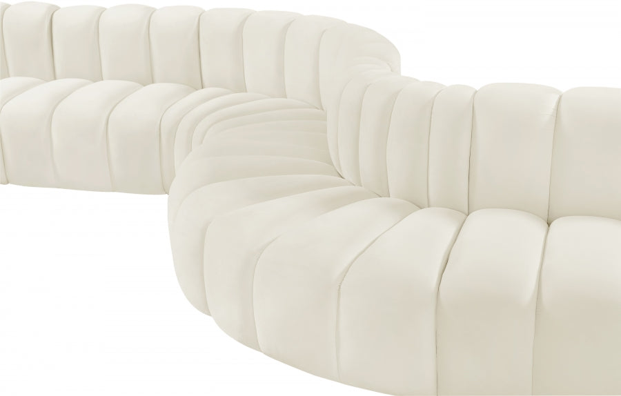 Arc Velvet 7pc. Sectional Cream from Meridian - Luna Furniture