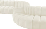 Arc Velvet 7pc. Sectional Cream from Meridian - Luna Furniture