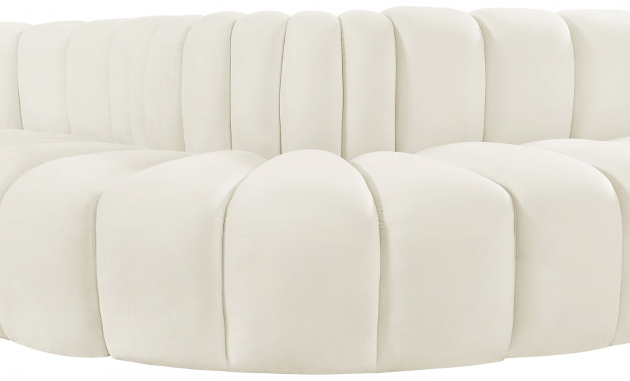 Arc Velvet 7pc. Sectional Cream from Meridian - Luna Furniture