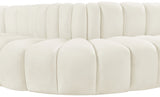 Arc Velvet 7pc. Sectional Cream from Meridian - Luna Furniture