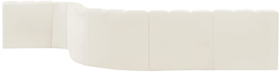 Arc Velvet 7pc. Sectional Cream from Meridian - Luna Furniture