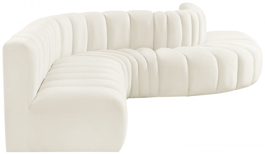 Arc Velvet 7pc. Sectional Cream from Meridian - Luna Furniture