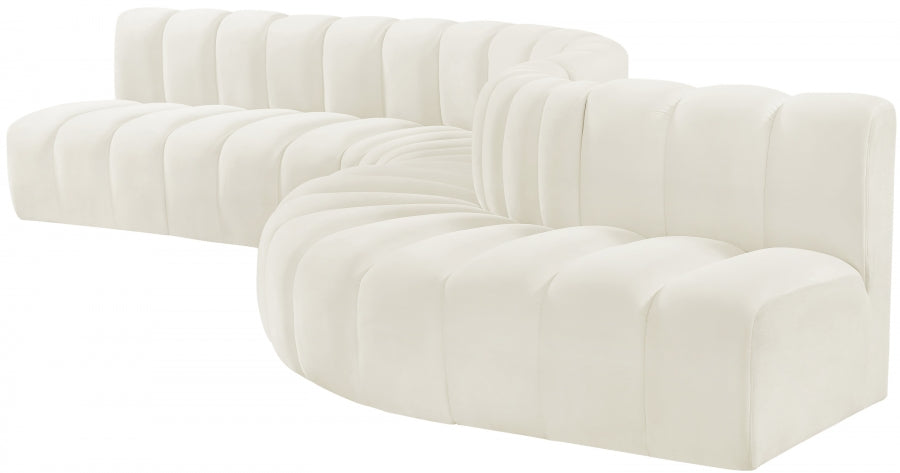 Arc Velvet 7pc. Sectional Cream from Meridian - Luna Furniture