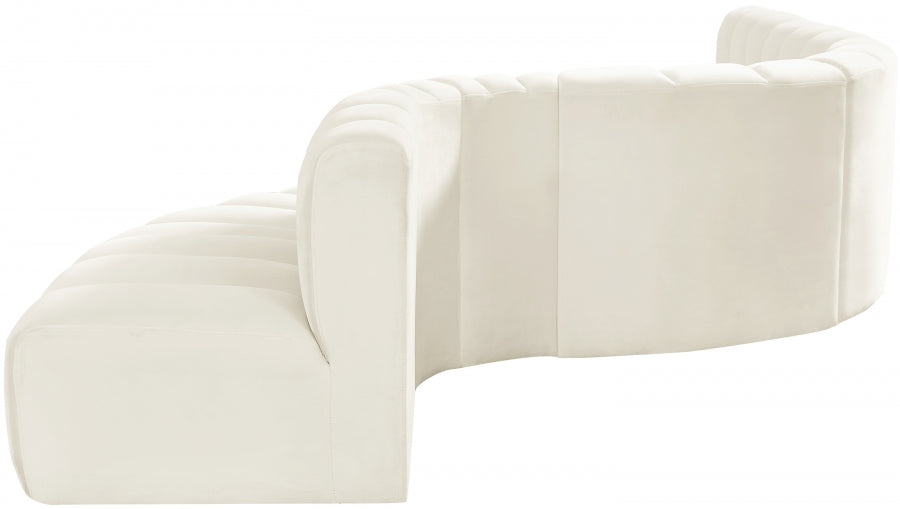 Arc Velvet 7pc. Sectional Cream from Meridian - Luna Furniture