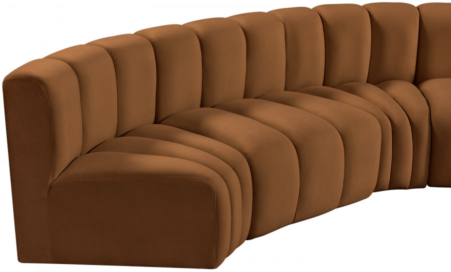 Arc Velvet 7pc. Sectional Saddle from Meridian - Luna Furniture