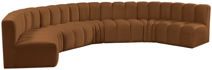 Arc Velvet 7pc. Sectional Saddle from Meridian - Luna Furniture