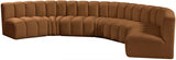 Arc Velvet 7pc. Sectional Saddle from Meridian - Luna Furniture