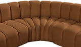 Arc Velvet 7pc. Sectional Saddle from Meridian - Luna Furniture