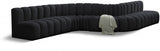 Arc Velvet 8pc. Sectional Black from Meridian - Luna Furniture