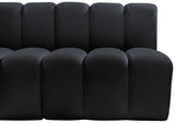 Arc Velvet 8pc. Sectional Black from Meridian - Luna Furniture