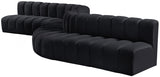 Arc Velvet 8pc. Sectional Black from Meridian - Luna Furniture