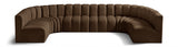 Arc Velvet 8pc. Sectional Brown from Meridian - Luna Furniture