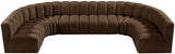 Arc Velvet 8pc. Sectional Brown from Meridian - Luna Furniture