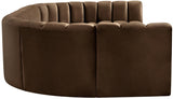 Arc Velvet 8pc. Sectional Brown from Meridian - Luna Furniture