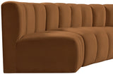 Arc Velvet 8pc. Sectional Saddle from Meridian - Luna Furniture