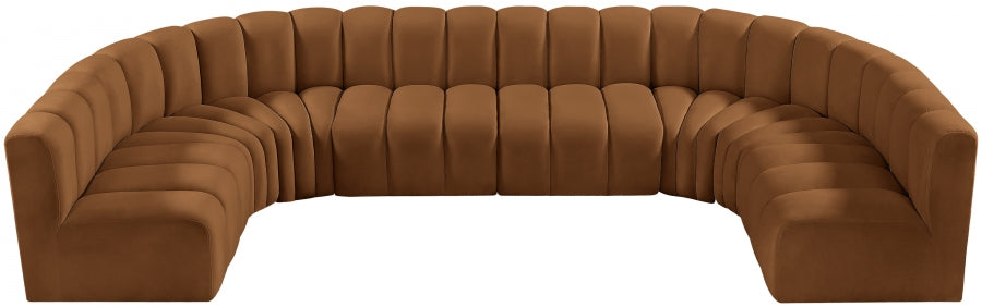 Arc Velvet 8pc. Sectional Saddle from Meridian - Luna Furniture