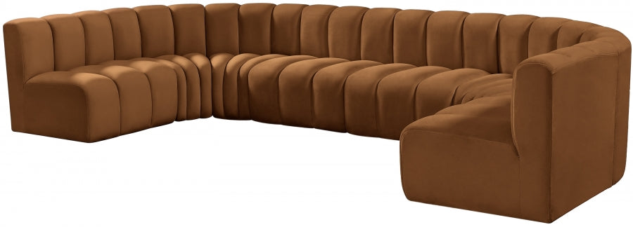 Arc Velvet 8pc. Sectional Saddle from Meridian - Luna Furniture