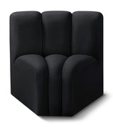 Arc Velvet Modular Chair Black from Meridian - Luna Furniture