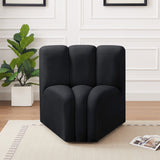 Arc Velvet Modular Chair Black from Meridian - Luna Furniture