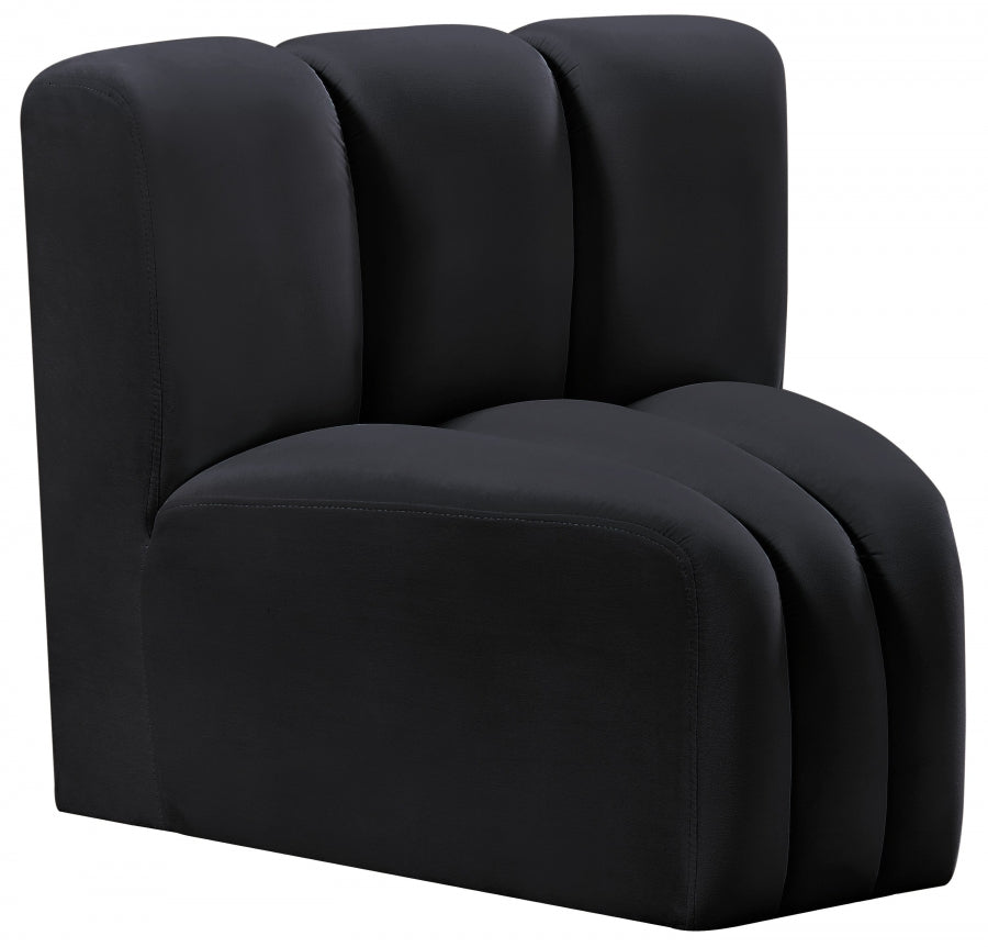 Arc Velvet Modular Chair Black from Meridian - Luna Furniture