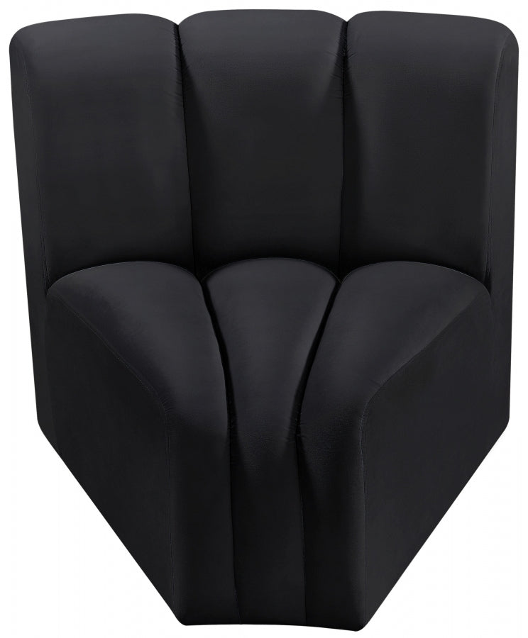 Arc Velvet Modular Chair Black from Meridian - Luna Furniture