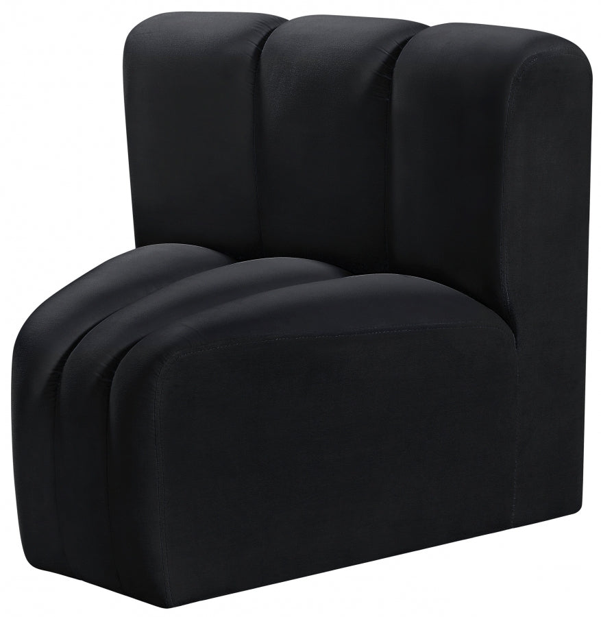 Arc Velvet Modular Chair Black from Meridian - Luna Furniture