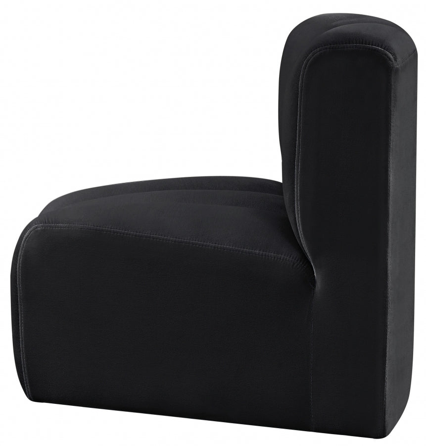 Arc Velvet Modular Chair Black from Meridian - Luna Furniture