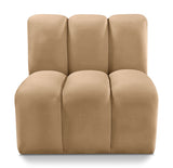 Arc Velvet Modular Chair Camel from Meridian - Luna Furniture