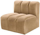 Arc Velvet Modular Chair Camel from Meridian - Luna Furniture