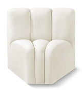 Arc Velvet Modular Chair Cream from Meridian - Luna Furniture