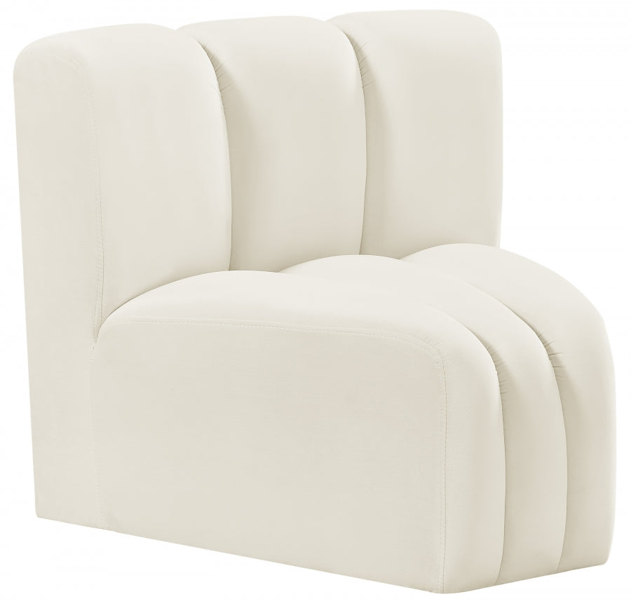 Arc Velvet Modular Chair Cream from Meridian - Luna Furniture