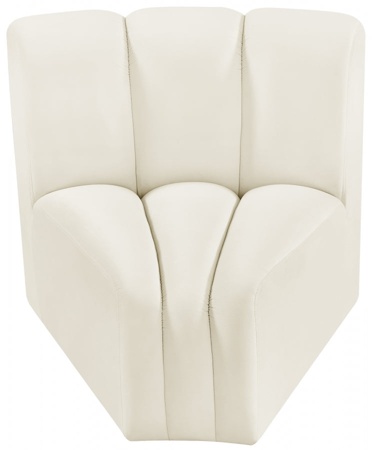 Arc Velvet Modular Chair Cream from Meridian - Luna Furniture