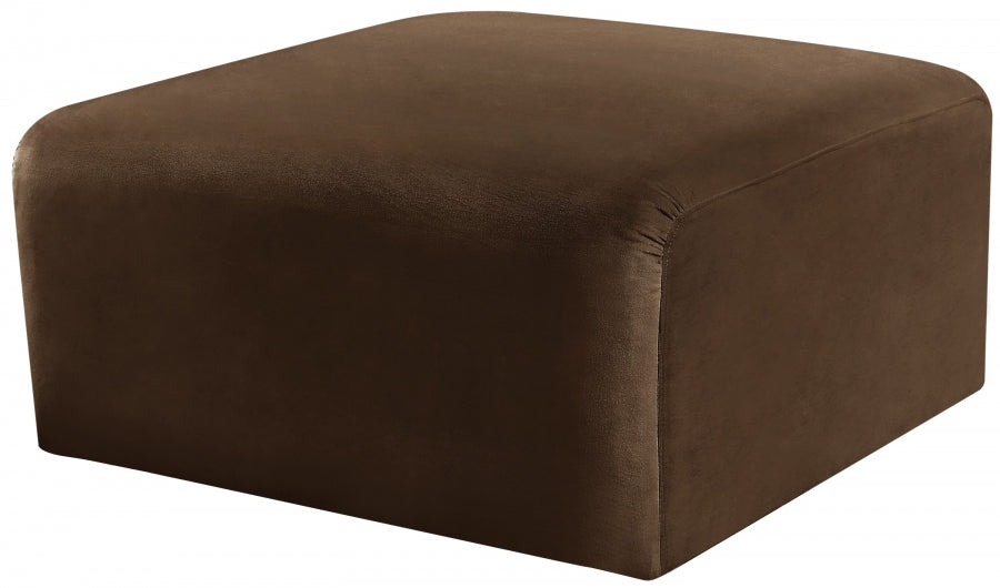 Arc Velvet Ottoman Brown from Meridian - Luna Furniture