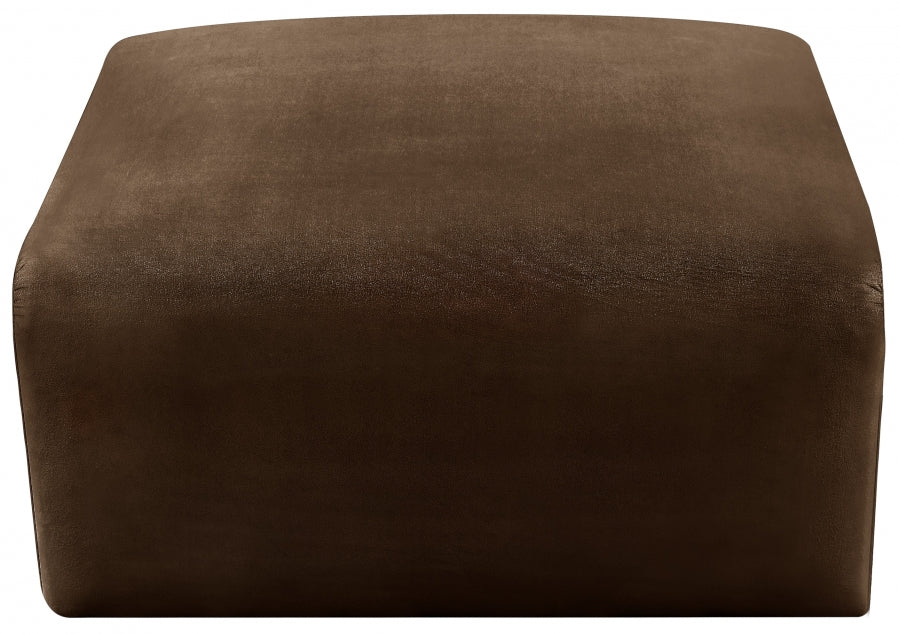 Arc Velvet Ottoman Brown from Meridian - Luna Furniture