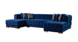 Ariana Blue Velvet Double Chaise Sectional - ARIANABLUE-SEC - Luna Furniture